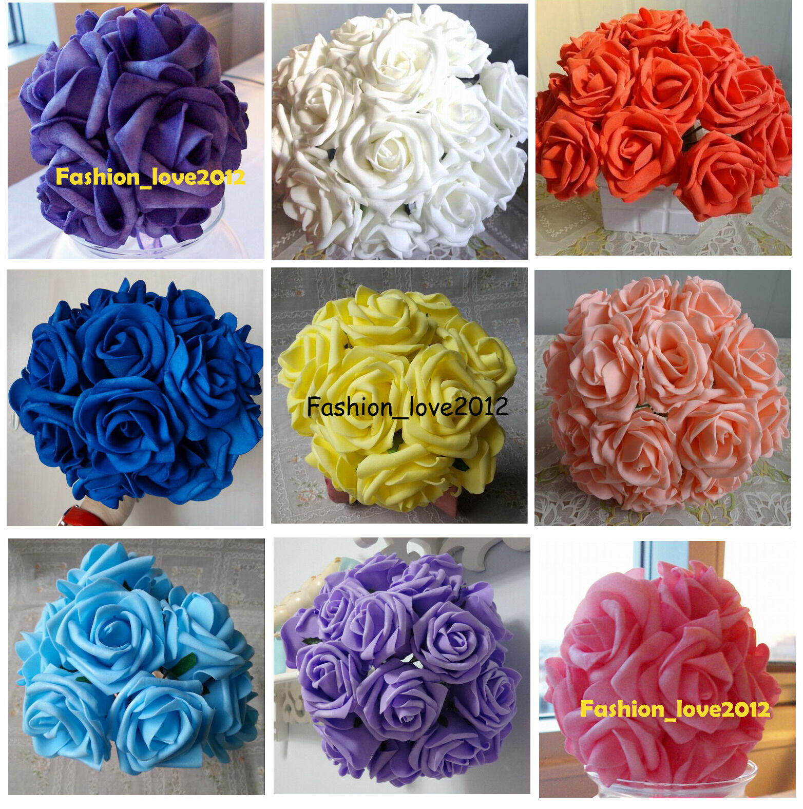 10 Fake Flowers Artificial Roses For Bridal Bouquets Wedding Floral Centerpieces