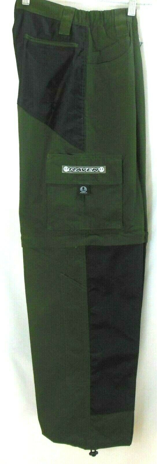 Raven Paintball Convertible Pants Or Shorts 28 Green Black Nwot