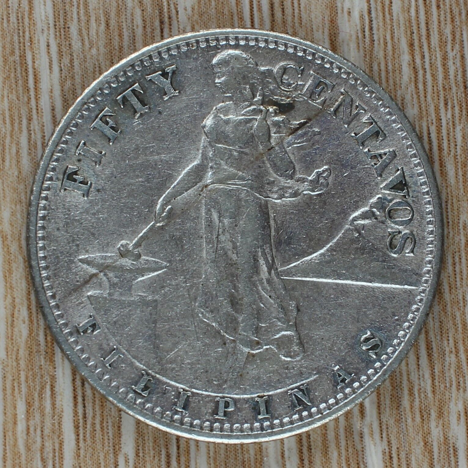 1944-s Philippines 50 Centavos World Silver