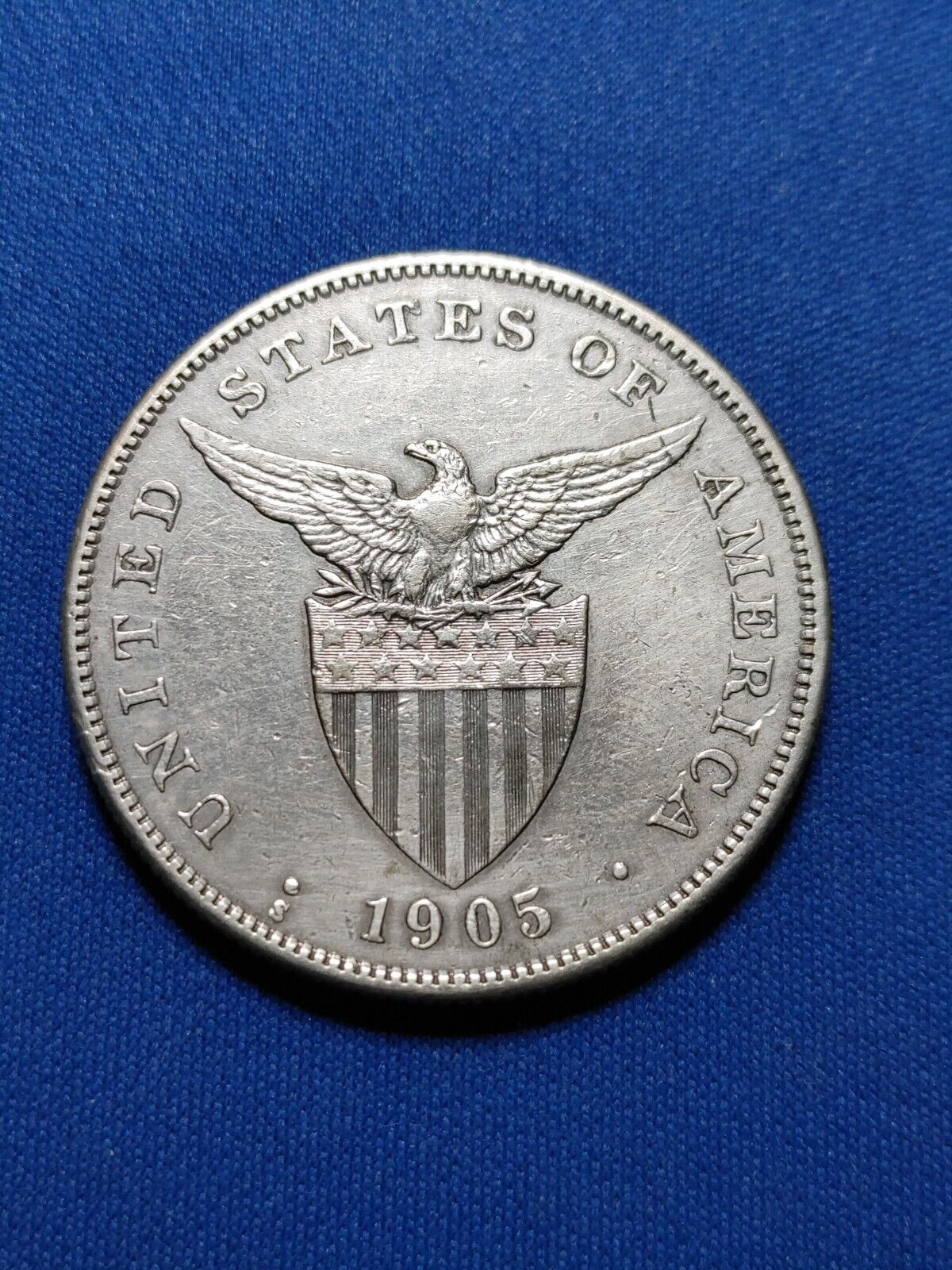 1905 S - 1 Peso - Rare U.s. Philippines Coin Silver- Nice High Grade !!