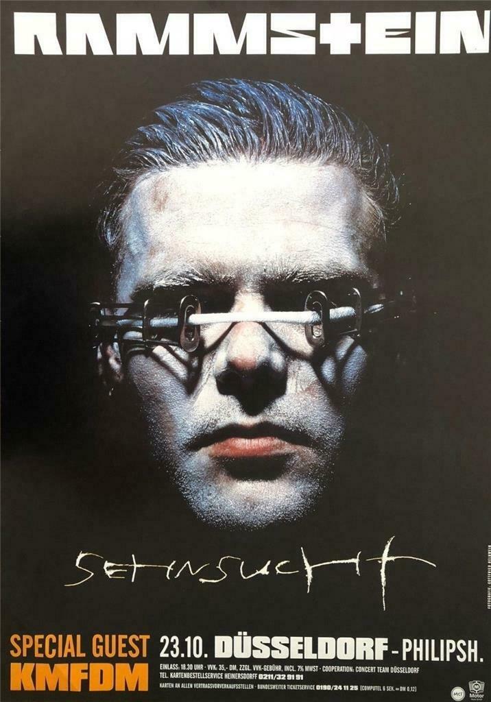Rammstein Sehnsucht Dusseldorf 1997 Original German Promo Concert Poster