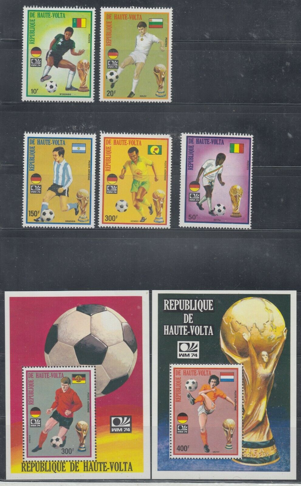 Burkina Faso 1974    Football Soccer Sc 328-330,c185-c188  Mint Never Hinged